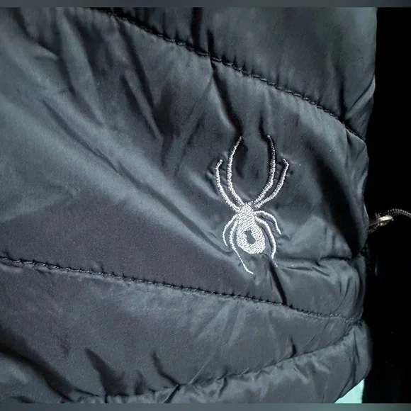 Spyder knit and nylon jacket. Black zip up- L - Picture 4 of 7